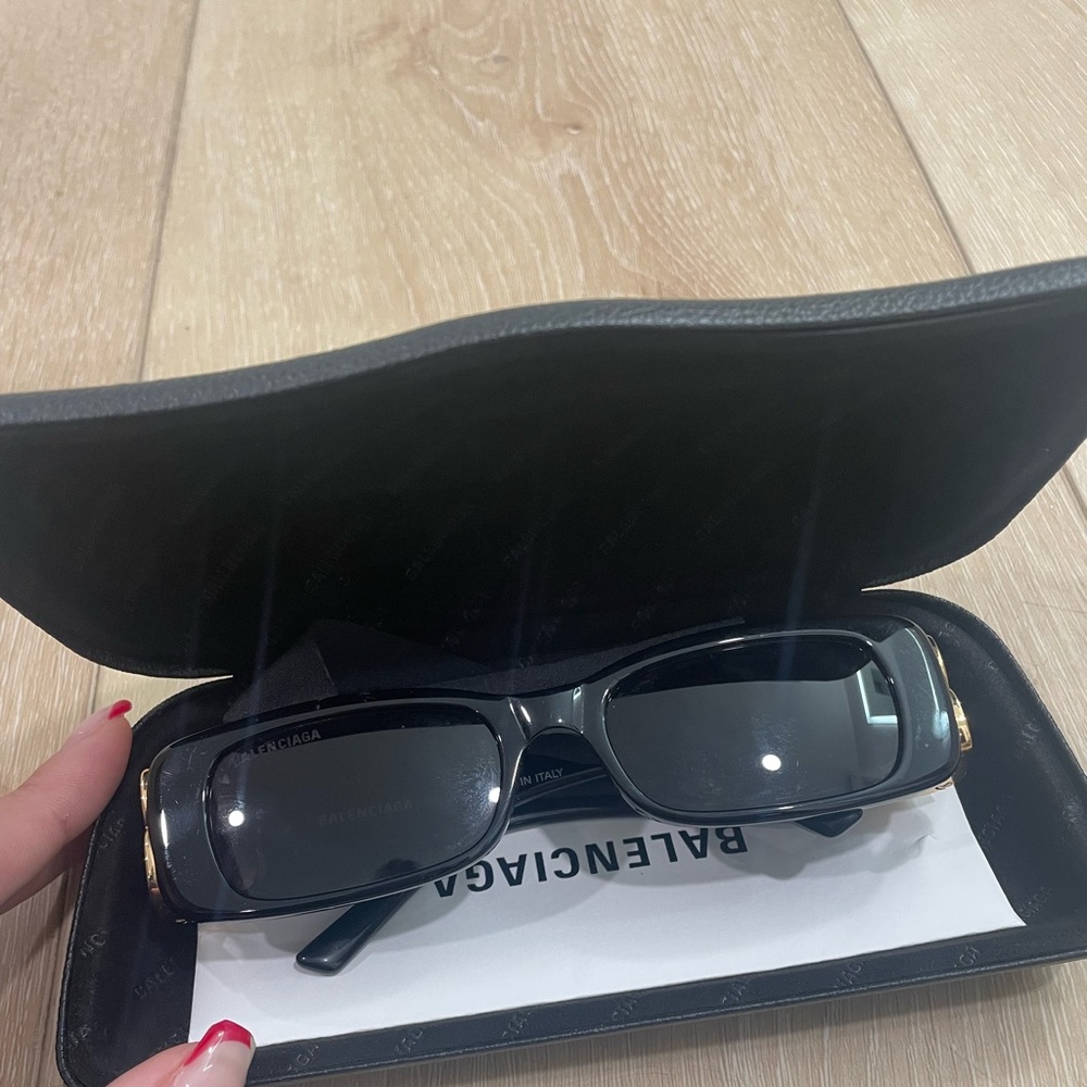 Balenciaga Dynasty Rectangle Black Sunglasses